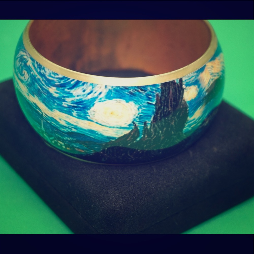 Van Gough Starry Night Brass Bangle
